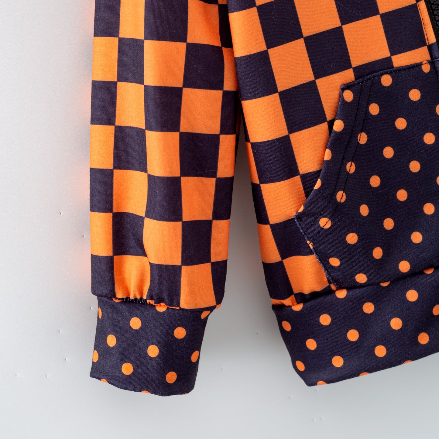 PRE-ORDER Halloween Orange and Black Zipper Hoodie