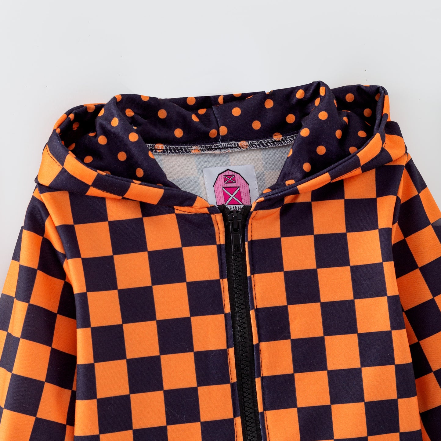 PRE-ORDER Halloween Orange and Black Zipper Hoodie